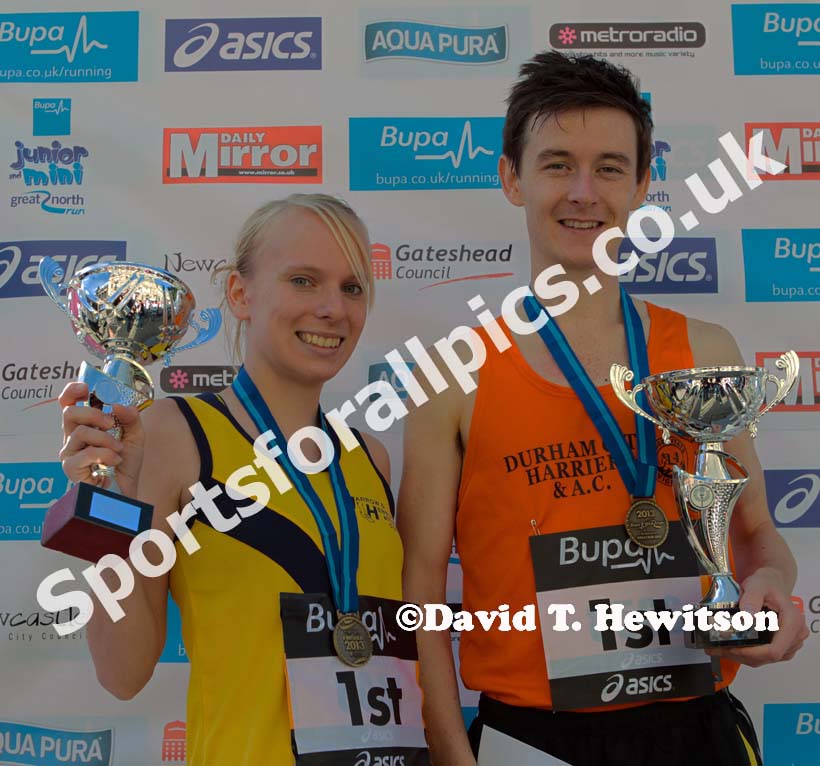 Alex Snook (Jarrow) and Ben Douglas (Durham City) winners of the BUPA Great Run 5k.